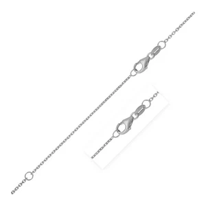 Double Extendable Diamond Cut Cable Chain in White Gold (0.87 mm) - Picture 1 of 2