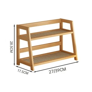 2 Layer Countertop Organizer Durable Wooden Storage Shelf Multipurpose - Picture 1 of 8