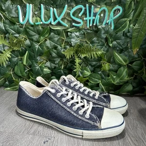 Vtg 90s Converse All Star Chuck Taylor Low Denim Shoes Made In USA Men 11.5 - Picture 1 of 9