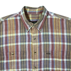 Vintage Timberland Weathergear Check Long Sleeve Button-Up Shirt Small Large - Picture 1 of 5