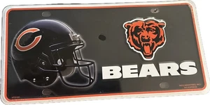 Neu NFL Metall Nummernschild Chicago BEARS ~RICO Neuheit~ Auto Van SUV LKW Lüfter - Bild 1 von 6