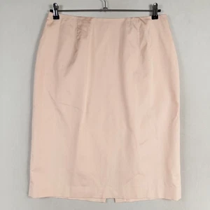 Bill Blass New York Bleistiftrock Damen 12 rosa Seidenmischung Rückenschlitz Karriere - Bild 1 von 8