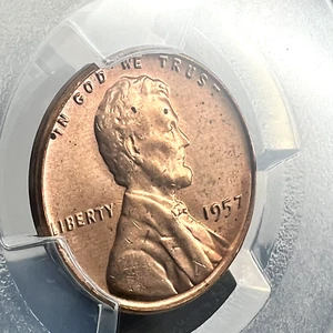 1957 1C Lincoln Weizencent PCGS MS65RD mit starkem doppelseitigem Glanz - Bild 1 von 6