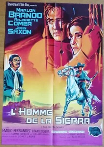 HOMME DE LA SIERRA marlon brando affiche cinema originale 80x60 western - Photo 1/1