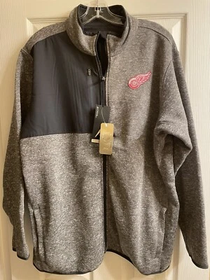 Detroit Red Wings Antigua Charcoal Full-Zip Jacket Size XL Brand New Tag - Image 1 of 4