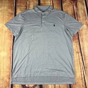 Polo Ralph Lauren Performance Shirt Mens XL Gray S/S Blue Pony Preppy Classic - Picture 1 of 9