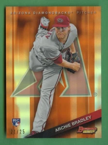 ARCHIE BRADLEY 2015 BOWMANS MEJOR REFRACTOR NARANJA DE BÉISBOL/25 DIAMONDBACKS - Imagen 1 de 2