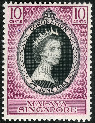 Singapore 1953 Coronation Queen Elizabeth MNH (SC# 27) Cover