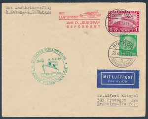 Katapultflug Schleuderflug Dampfer Europa 4.7.1934 Chicagofahrt Zeppelin (S25786 - Picture 1 of 2