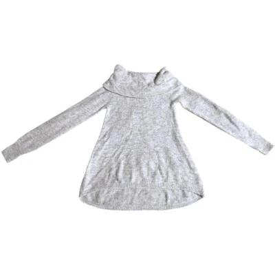 WMN Gris Capucha Cuello Suéter Túnica Pequeña Gran Tamaño Aireado Costero Abuela Sin Esfuerzo Foto 1 de 4