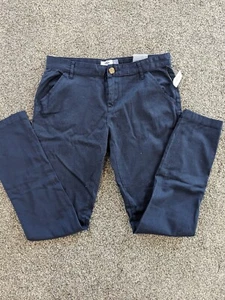 Old Navy Boys 14 Straight Leg Pants Chino Blue Cotton Spandex Built In Flex New - Picture 1 of 3