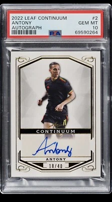 PSA 10 Antony 2022 Leaf Continuum Gold Auto Autograph /40 Manchester 9 Card #2 - Image 1 of 2
