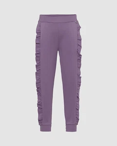 $65 Molo Kids Girl's Purple A Line Ruffle Trim Jogger Sweatpants Size 10 - Picture 1 of 2
