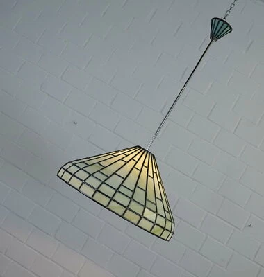 Lámpara de techo Tiffany de vidrio cromado barra colgante Mint Pastel Vintage... - Imagen 1 de 4