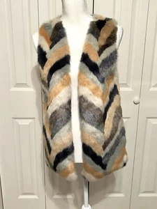 NWT Skies are Blue Los Angeles Faux Fur Sleeveless Womens XS Deep Pockets - Picture 1 of 12