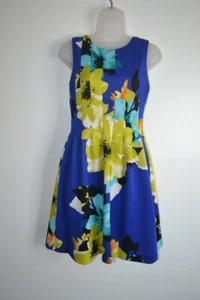 Vince Camuto, Vestido, Azul, Floral, Bolsillos, Sin Mangas, Talla 2 - Imagen 1 de 11