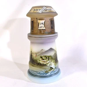 Fenton Gift shop Art Glass Lighthouse bait shop bass linited edition - Picture 1 of 7