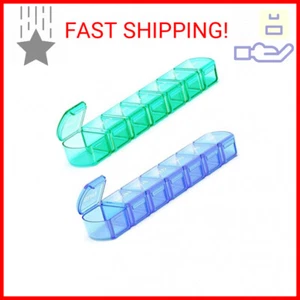 Extra Large Pill Organizer 2 Pack, XL Pill Box 7 Day, Weekly Pill Case with Larg - Picture 1 of 2