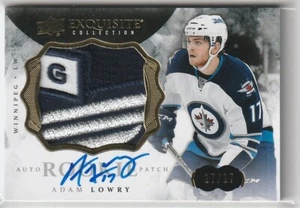 2014-15 UD EXQUISITE ROOKIE AUTO PATCH RPA 1/1 WINNIPEG JETS - ADAM LOWRY 17/17 - Picture 1 of 2