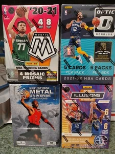 (4) NBA Basketball Blaster Boxes- Mosaic, Skybox Metal, Optics & Illusions - Picture 1 of 1