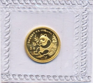 Panda de oro de 5 yuanes 1991 de 1/20 oz en lámina, P0381 - Imagen 1 de 2