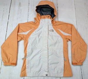 North Face Outdoor Waterproof Soft Shell Hooded Jacket, Girls Sz M, Peach Coat - Picture 1 of 18