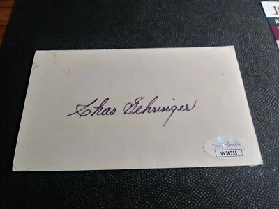 Charlie Gehringer autograph Index card JSA Major League Baseball HOF Tigers - Image 1 of 3