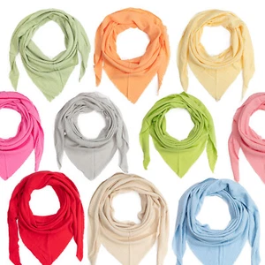 Musselin Dreiecksschal Baumwolle Damen Schal Halstuch Uni Frühling Herbst Tuch - Bild 1 von 31