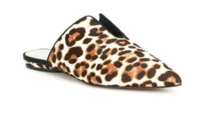 1. State Genia Damengröße 7M Leopardenmuster Kalbshaar spitz zulaufend flache Pantoletten neu - Bild 1 von 12