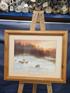 'Winter Sunset' by Joseph Farquharson (1836-1935) Framed Print - Picture 1 of 4