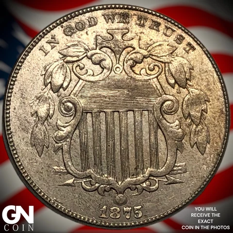 1875 Shield Nickel  Q6594 Cover
