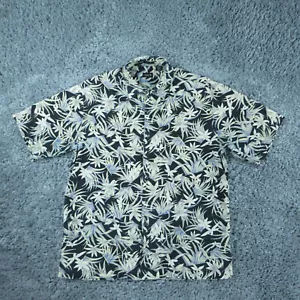 Izod Hemd Herren Large Blau Blumen Seide Hawaii Strand Tropic Kurzarm - Bild 1 von 10