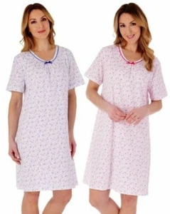 Mujer Slenderella Camisón Estampado Floral Ditsy 96.5cm Jersey Manga Corta - Imagen 1 de 5