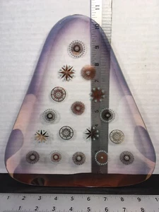 MID CENTURY MODERN TRIANGULAR PLATE TRANSPARENT DESIGNS EUC - Picture 1 of 8