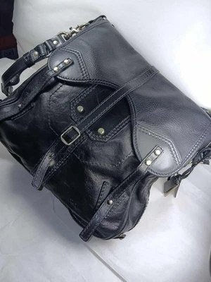 RARO Joy Gryson Taylor Impresionante Bolso de Sillín/Cartera Italiano de Cuero Negro Foto 1 de 4