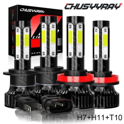 Kit de bombillas altas/bajas faros LED blancos para Lincoln MKZ 2007-2012 4x H7 H11 6000K Foto 1 de 4