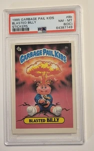 1985 Garbage Pail Kids #8b Blasted Billy PSA 8 (OC) Cheaters License OS Series 1 - Picture 1 of 3