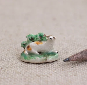 Kleine Miniatur georgianisches Porzellan Schaf Siegel Anhänger 18. Chelsea St James Figur - Bild 1 von 14