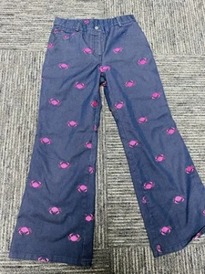 Lilly Pulitzer Mädchen Größe 8 Marine Hose mit weiten Beinen bestickt Krabben - Bild 1 von 8
