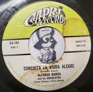 "Tejano Tex Mex" Alfonso Ramos Conchita La Viuda Alegre "Rare 45" - Picture 1 of 2