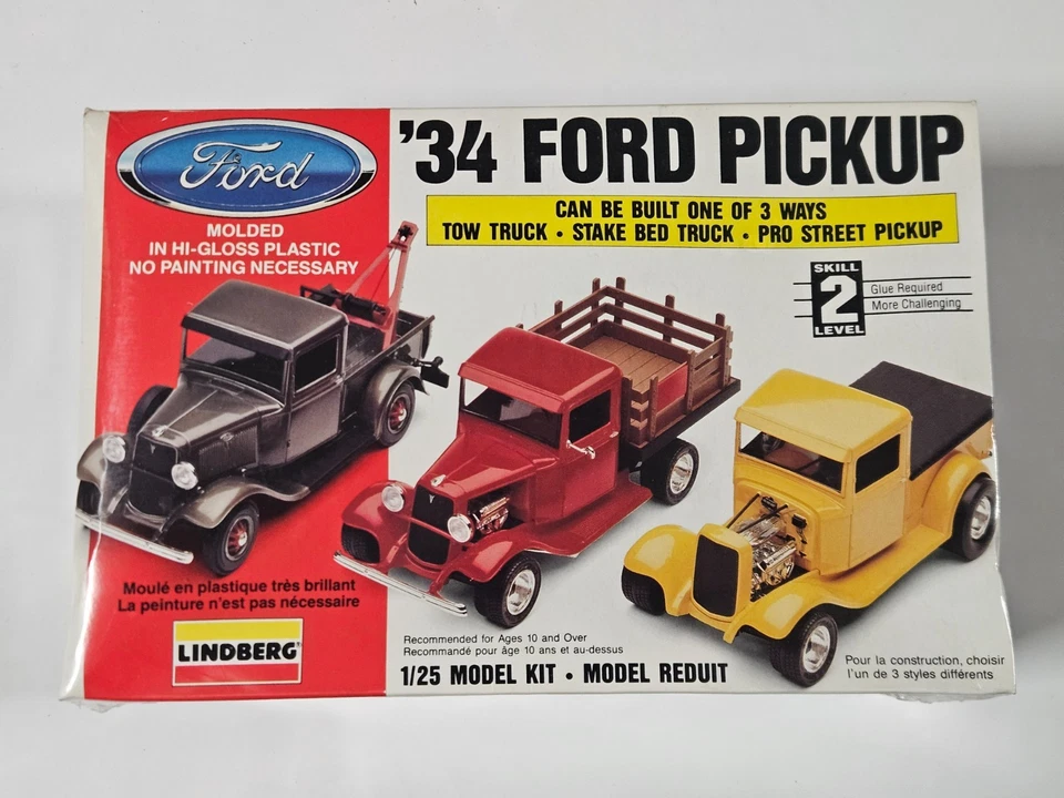 Lindberg 72157 Tow Truck 1934 Ford Pickup 3n1 1/25 Model Car Mountain Complete