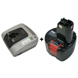 Set: Ladegerät+ AKKU 9,6V 3000mAh Ni-MH für Bosch BAT048 PSR960 BAT049 GSR9.6 - Bild 1 von 4