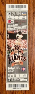 GREG MADDUX WIN #300 AUTOGRAPHED SIGNED FULL TICKET 8/7/2004 CUBS VS GIANTS JSA - Image 1 of 4
