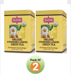 2 Box Brew La La Tea Organic Chamomile Lemon Green 100 String & Tag Tea Bags EA - Picture 1 of 9