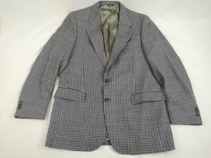 Vintage DAKS Union Made Men's 2B Wool Houndstooth Sport Coat Jacket 42T - Bild 1 von 8