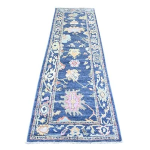 3'x9'7" Space Cadet Wool Hand Knotted Afghan Angora Oushak Runner Rug R74123 - Picture 1 of 6