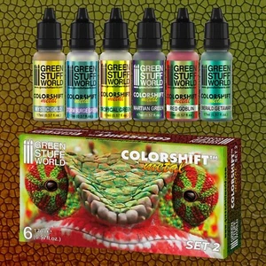 Chameleon Acrylic Paint Set 2 - COLORSHIFT Airbrush Brush - Picture 1 of 4