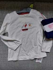 Mothercare 12-18 Christmas Baby Girl Top And Tights Long Sleeve - Picture 1 of 2