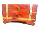 Unbranded Cedar Chest Solid Wood 15"x9"x9" Jewelry Box w/Brass Trim & Handles