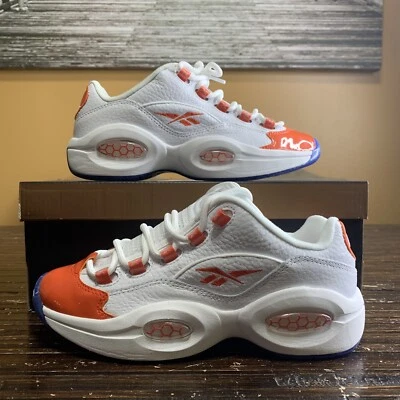 REEBOK QUESTION RETRO LOW GS FY2344 WHITE VIVID ORANGE SIZE 4.5 - Image 1 of 4